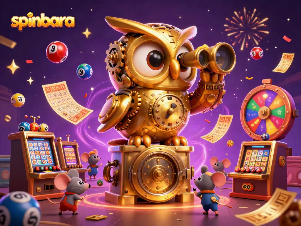 Experience vibrant gameplay at Spinbara Casino with dynamic lottery elements and a whimsical atmosphere.